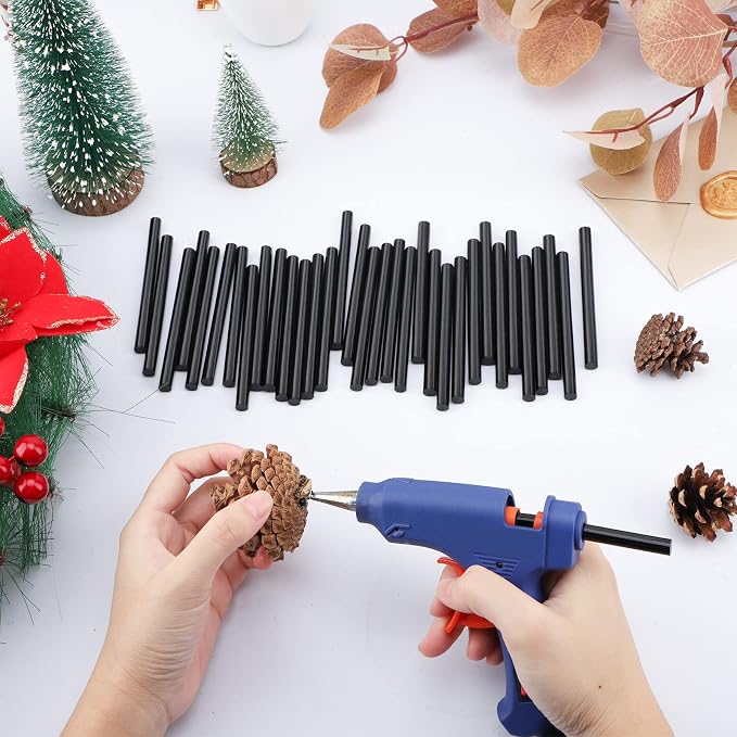 ENPOINT Black Hot Melt Glue Sticks, 36 Pack Mini EVA Sticks, 0.27in Diameter, 3.9in Length, for Craft, DIY, Decoration, Car Dent Repair, Gluing Project, All Temp, Wide Application