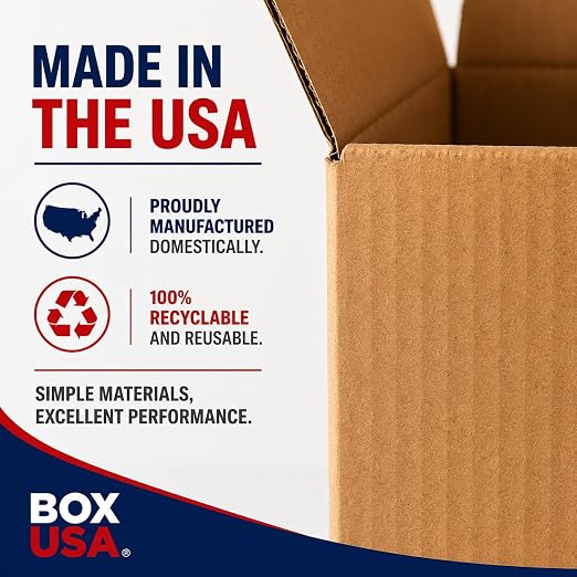 BOX USA Moving Boxes Holds 65lbs, 20"L x 20"W x 15"H (12-Pack) Large - Corrugated Cardboard Box for Shipping, Mailing, Packing, Packaging and Storage