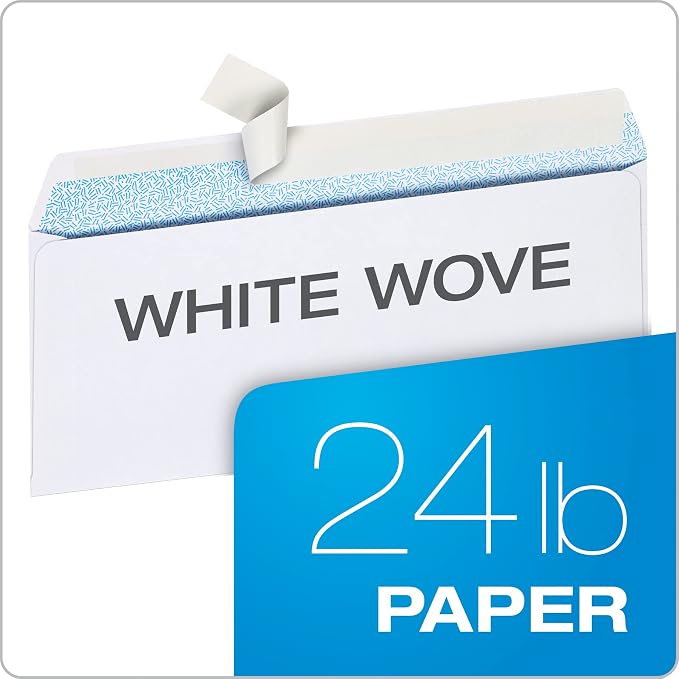 Columbian #10 Security Envelopes,Self Seal Envelopes for Home,School,and Business Mailings,No Window,4-1/8 x 9-1/2 Inches,Durable 24 lb White Paper,500 Count (Pack of 5)