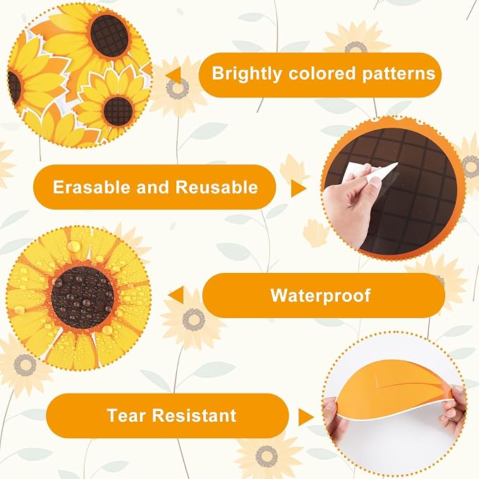Sunflower Bulletin Board Set Sunshine Sunflower Classroom Bulletin Board Decorations Summer Butterfly Bee Cutouts Classroom Decorations for Back to School Office Home Chalkboard Decor Wall Door