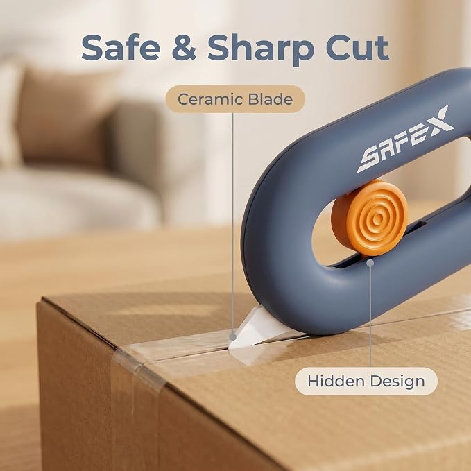 Ceramic Box Cutter Retractable Package Opener Mini Safety Magnet | Built-In Magnetic Cute Small kawaii Keychain Box Opener for women pocket Safe ceramic blade package opener for home office