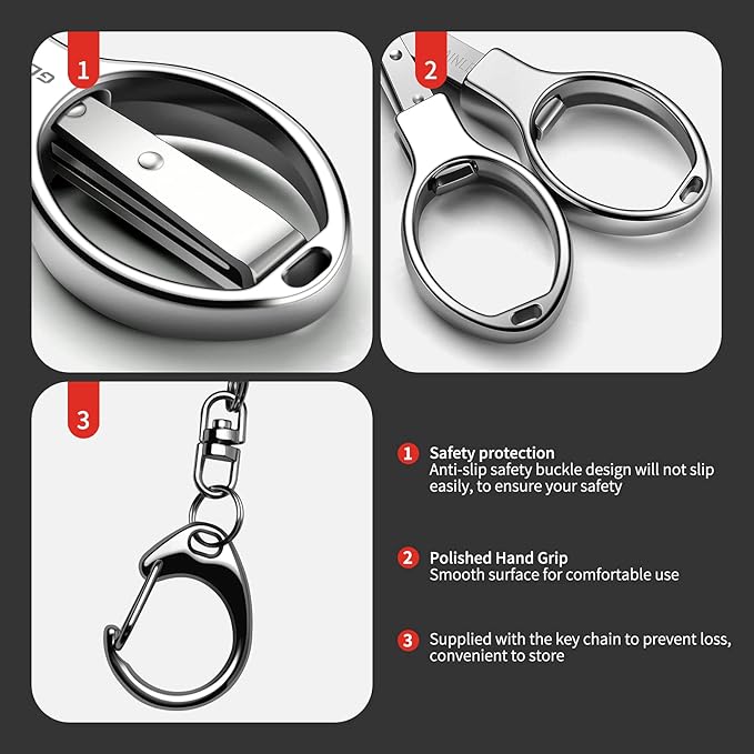 Folding Scissors 2 PCS Portable Keychain Travel Retractable Knife, Secure Portable Scissors for Home, Office, Fishing