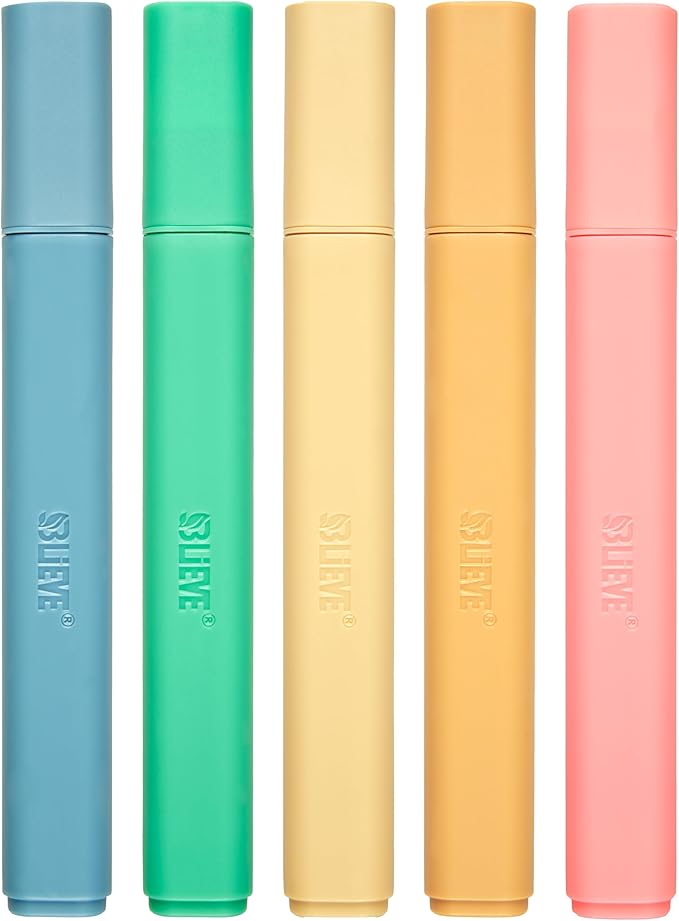 BLIEVE- Aesthetic Bible Highlighters No Bleed Through Assorted Colors, Cute Highlighter For Journaling Office Supplies And Accessories, Bible Highlighters And Pens No Bleed Chisel Tip (VINTAGE)