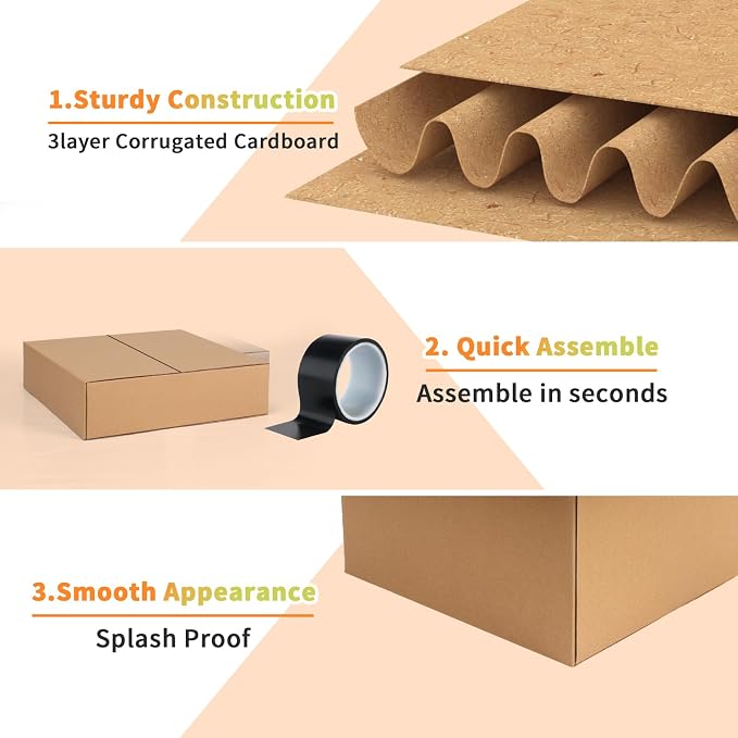 Rempry Brown 12x12x3 Shipping Boxes Set of 15, Corrugated Cardboard Box for Mailing, Packaging Small Business, Kraft Mailer Gift Boxes