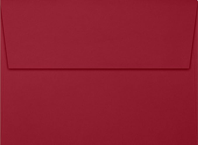 LUXPaper A7 Invitation Envelopes | Peel & Press | 5 1/4" x 7 1/4" | Garnet Red | 80lb. Text | 50 Qty