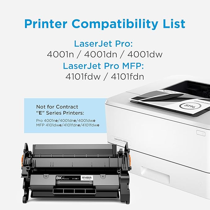 148A Toner Cartridge Black 4001n 4101fdw (with Chip) Replacement for HP 148A Toner Cartridge W1480A 148X W1480X for HP LaserJet Pro 4001n 4101fdw 4001dn 4001dw 4101fdn 4101dw Printer (2Pack)