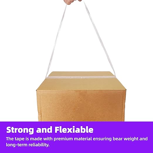 6-Pack Clear Packing Tape with Dispenser, Heavy Duty, Crystal Transparent Packaging Tape for Packing, Shipping, Sealing, Labeling, 1.88 Inches Wide x 60 Yards