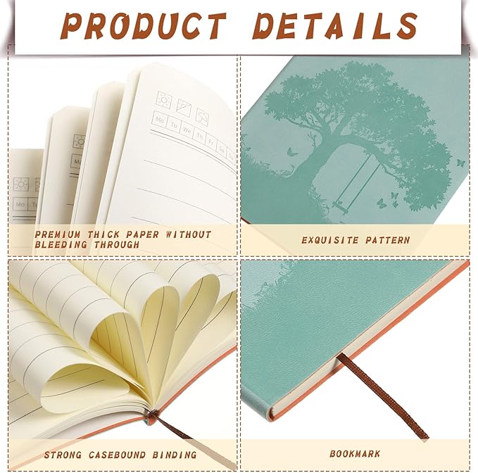 TaoBary 24 Pcs Employee Appreciation Gift A5 PU Leather Journals Bulk Colorful Tree Lined Journal Notebook Soft PU Leather Cover Ruled Writing Notebook for Office School Teacher Nurse (Multi Colors)