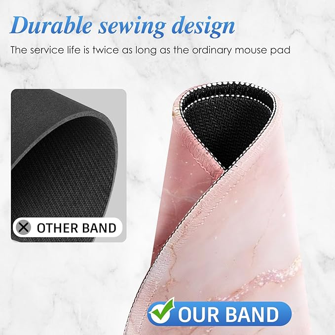 Round Mouse pad, high-end Texture, Sewn Edge Design, Anti-Slip Rubber Base. 8.6 x 8.6 inches (Pink Sparkle)