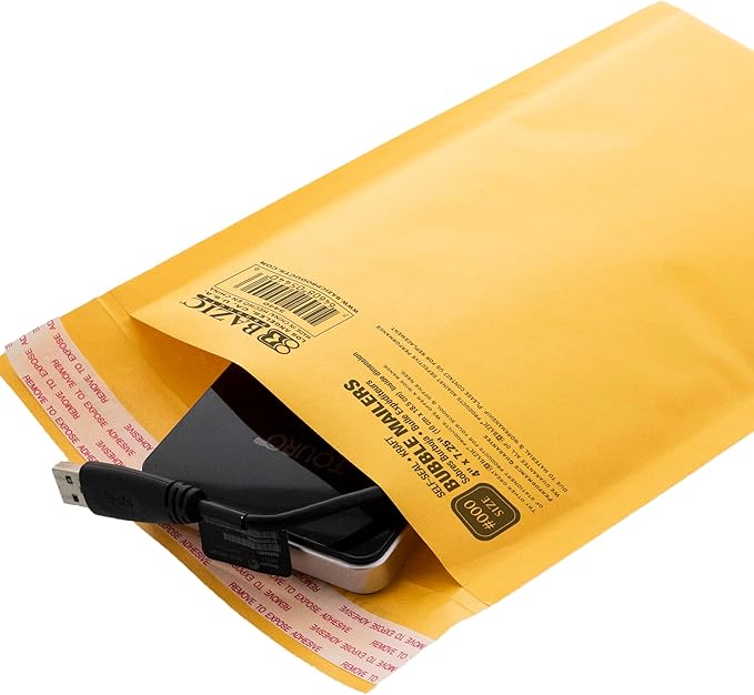BAZIC 4" X 7.25" (#000) Self-Seal Bubble Mailers (5/Pack)
