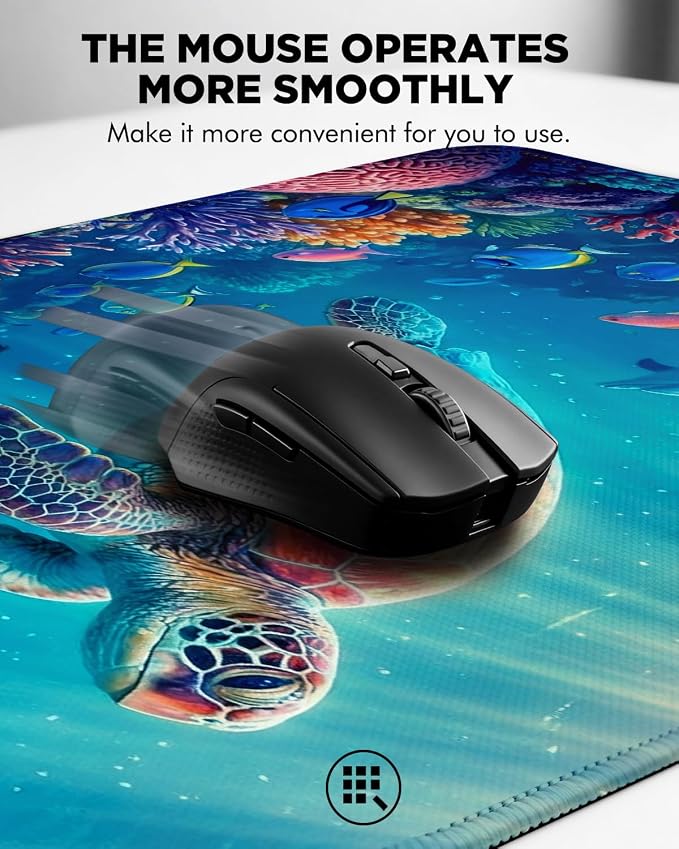 Mouse Pad, Desk Mat, 31.5x11.8in Large Mousepad, Sea Turtle | Desk Pad with Stitched Edge & Rubber Non-Slip Bottom, Gaming Mouse Pad, Extended Mousepad for Home, Office