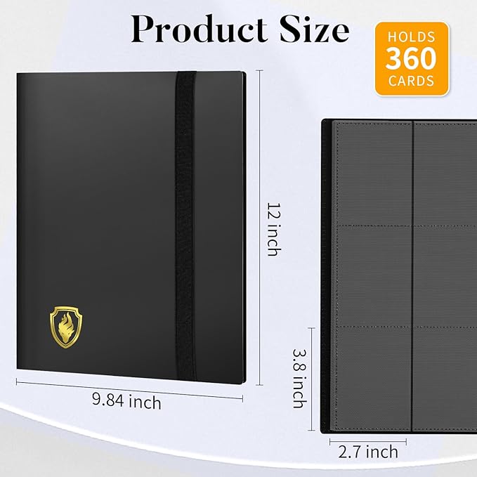 Heavy Duty Card Binder, Fabmaker 9 Pocket Trading Card Binder for 360 Cards | Sleek Side-Loading Card Album, Sturdy Card Collection Folder for Game Cards, Sport Cards, Purple