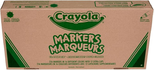 Crayola Broad Line Markers Classpack (256 Ct), Bulk Markers for Kids, Art Supplies for School, Classroom Must Haves, Preschool & Kindergarten Supplies