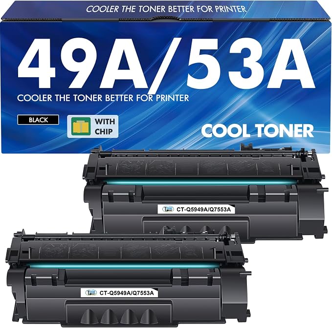49A Q5949A 1320 Toner Cartridge Black 2-Pack 53A Q7553A 53X 49X Q5949X | Compatible for HP 49A Q5949A for Laserjet 1320 Toner Cartridge 1320tn 1320nw 1320n 1160 3390 3392 P2015 P2015dn Printer