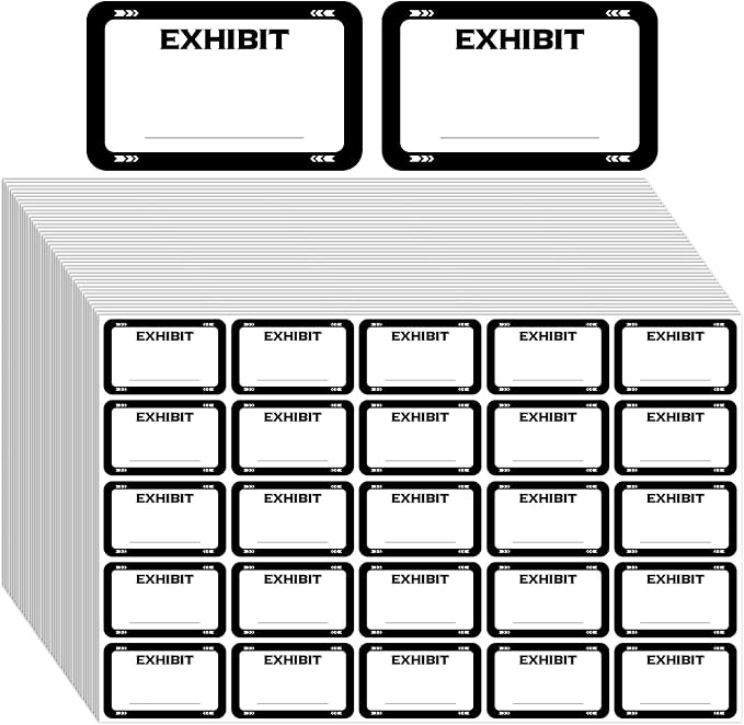 1000 Pcs Legal Exhibit Stickers Labels 1.65 x 1'' Plaintiff Exhibit Tabs | Name Tags Stickers Blank File Folder Labels for Court Divider Office Legal Document File Classification(White)