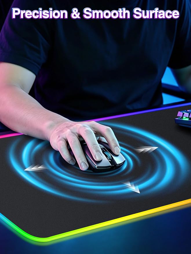 RGB Gaming Mouse Pad with 15W Magnetic Wireless Charging, 31.5'' x 11.8'' | Extra Large LED Mousepad, 24 Lighting Effects Desk Mat with Non-Slip Rubber Base, Waterproof Ultra-Smooth Surface