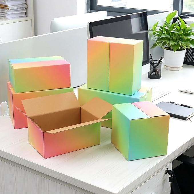 9x6x4 Shipping Boxes Medium Set of 30, Gradient Corrugated Cardboard Box, Mailing Boxes for Packaging Small Business