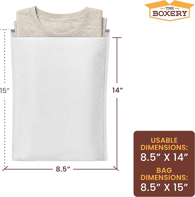The Boxery 8.5x14.5" #3 Poly Bubble Mailers 100 Pack, Padded Envelopes, Self Seal, Waterproof Shipping Bags for Shipping & Packaging