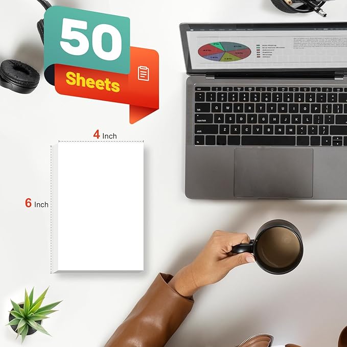 Note Pads - Memo Pads - Blank Scratch Pads - Small Notepad Writing Pads for Taking Notes and Task Allocation – Easy to Peel – 80gsm Papers with Cardboard Backing – 50 Sheets – Pack of 6 – (4" x 6")