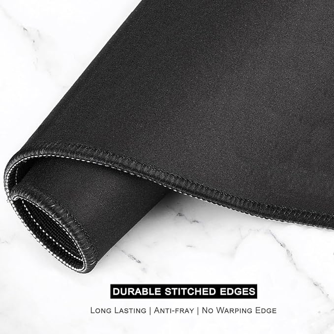 Auhoahsil Large Mouse Pad, XXL Gaming Mousepad, Desk Mat for Desktop, Thick Rubber, Big & Long Size, Stitched Edges, Full Desk Pad for Laptop & Computer, Extended 31.5 x 11.8 in, Pink Gold Marble
