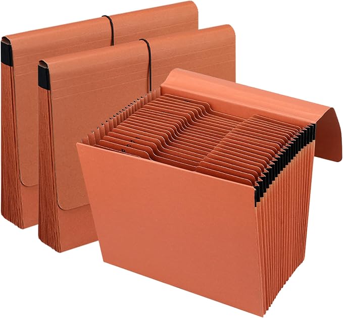 3 Packs Heavy Duty Expanding File Folder Organizer,21 Pockets Accordion File Organizer,A-Z,1/3 Cut Tabs,Letter Size,17.5Inch Expansion