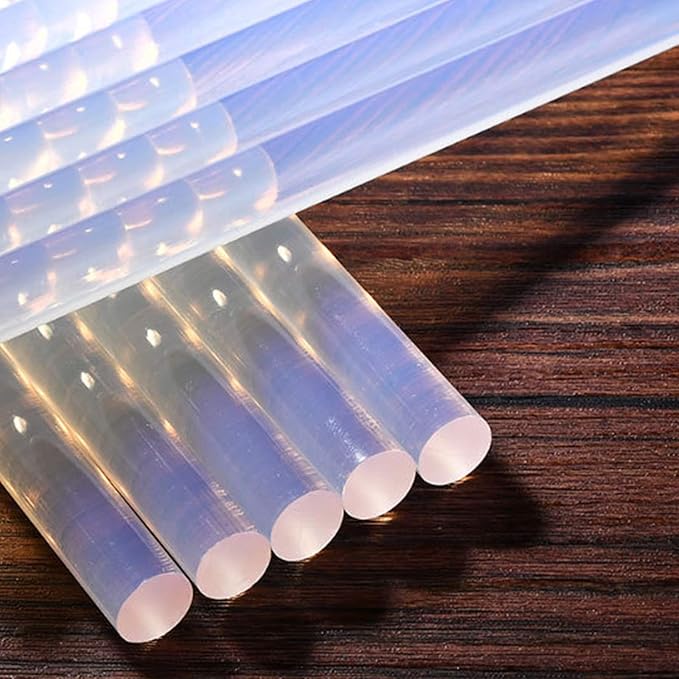50 PCS Mini Round Hot Glue Sticks，4 x 0.28-Inch Glue Gun Sticks，Clear, Compatible with Most Glue Guns，for Low, High and Dual Temperature Glue Guns (4 x 0.28 Inch)