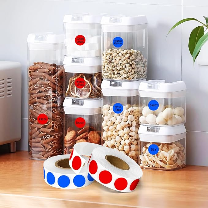 PARLAIM 1/2" Circle Dot Stickers 2 Rolls Pack 2000 Color Coded Labels for Home Commerce Business, Red + Blue