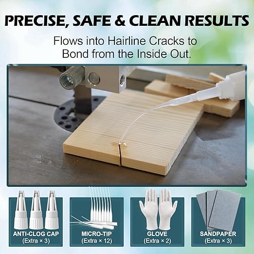 Medium-Thin Super Glue 4oz Clear Liquid CA Glue for Wood Shoe Furniture Ceramic Leather Glass Plastic Model Metal Rubber, All Purpose Cyanoacrylate Instant Adhesive, Strong Bonding and Fast Drying
