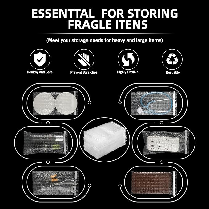 Frienda 300 Pcs Self Adhesive Bubble Bags Packing Pouches, 6" X 10" | Double Wall Clear Protective Wrap, Shockproof for Small Business Shipping Packaging, Cushioned Fragile Items Protection