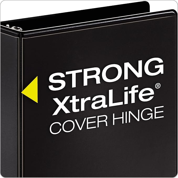 Cardinal Nonstick Round -Ring Vue Binders (CRD67425), Black, 2-Inch (67425) (Pack of 6)