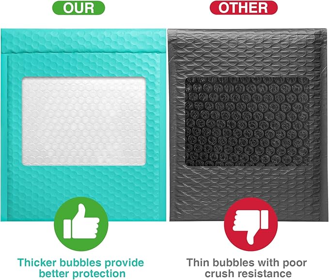 Metronic Bubble Mailer, 8.5x12 Inch 25 Pack Padded Envelopes,Self-Seal Waterproof Padded Mailers for Packaging,Shipping,Small Business, Boutique, Teal Bulk #2