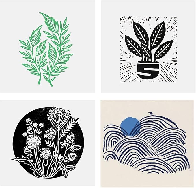Falling in Art Water-Soluble Block Printing Ink, 6-Color Printmaking Ink Set for Linoleum Block, 3.5 floz
