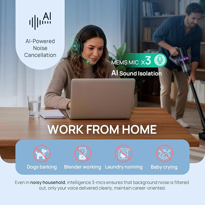 Yealink BH70 Mono Bluetooth Teams Headset with AI Mic for Work from Home PC | 3 Microphone Sound Isolation, Microsoft Teams & Zoom Certified, Compatible with Cisco Zoom Google, 35h Talk, USB-A dongle