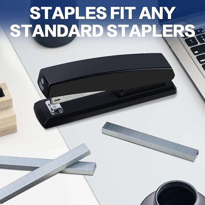 Deli Staples, 25000 Staples, 1/4'' Length, 210/Strip, 5 Boxes of 5000 Each | Standard Staple for Desktop Staplers