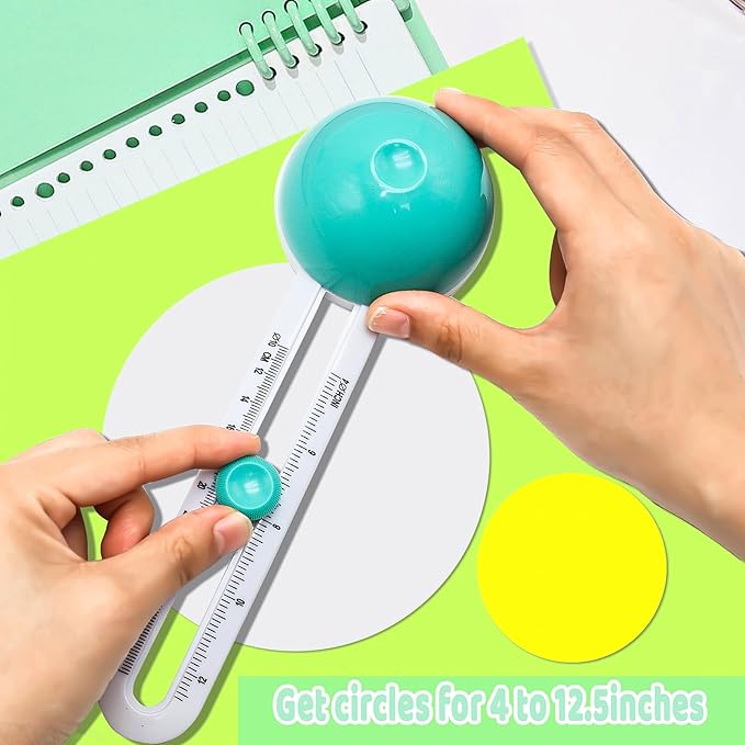 Circle Cutter, Paper Circle Cutter, Craft Circles Cutters for Crafts, Circular Paper Cutters, Adjustable Circles CutterTool for Papers, Compass Cutting Tool, Cutting Diameter 4'' to 12.5''