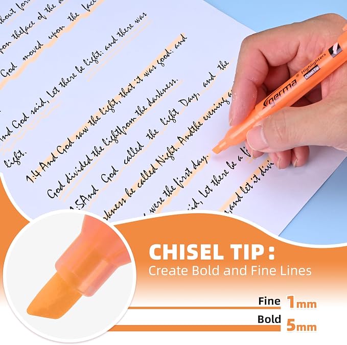 Cgerma Orange Highlighters, 36 Pack, Chisel Tip Highlighter Pack, Quickly Drying, Perfect for Students Kids Adults, Office, School, Classroom Supplies