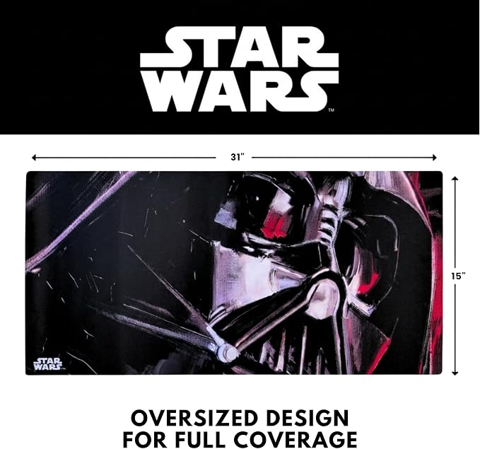 Star Wars Large Gaming Mouse Pad 31"x15" XL Computer Desk Mat, Anime | Star Wars anime gaming mouse pad,, Oversized 31x15in smooth fabric top, stitched edges, non-slip rubber base.