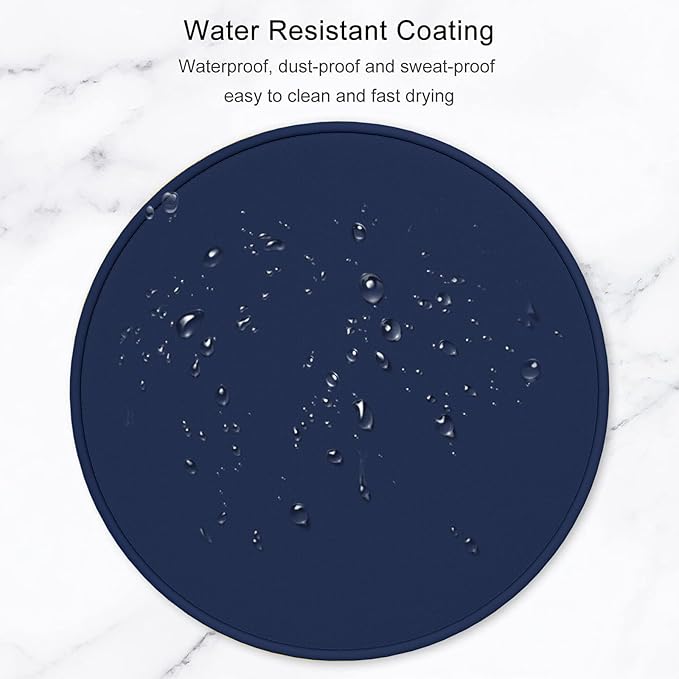 Hsurbtra Mouse Pad, Premium-Textured Small Round Mousepad 8.7 x 8.7 Inch Navy Blue, Stitched Edge Anti-Slip Waterproof Rubber Pretty Cute Computer Mat for Office Home Gaming Laptop Men Women Kids