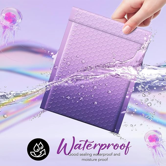Fuxury Opaque Bubble Mailers 6x10 Inch 600 Pack Gradient Purple Cute Design Padded Envelopes Strong Adhesion Pattern Bubble Shipping Envelopes for Mailing Jewelry, Makeup #0 Thick Bubble Padded Mailer