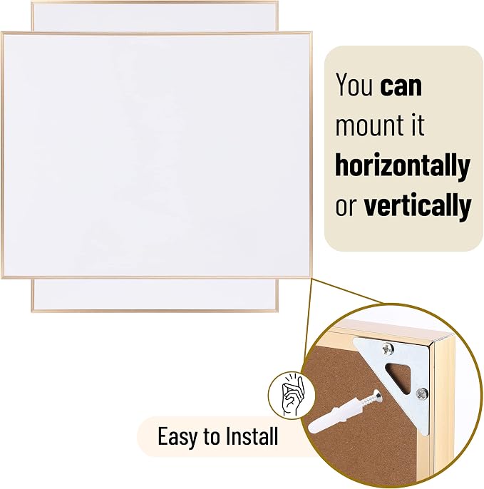 Mr. Pen- Dry Erase Board, 14” x 11” with a Black Dry Erase Marker | Aluminum Frame, Gold, Magnetic Small Mini White Board for Students, Fridge, Wall, Locker, Includes Double Sided Tapes