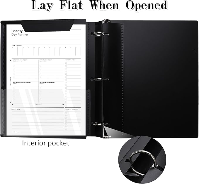 360° Pivotable 3 Ring Binder, Upgraded Foldable Binders 1 inch 6 Pack, Thin Small Three Ring Binder Fits 8.5" x 11", for Home, School and Office Binders Supplies - 6 Assorted Color
