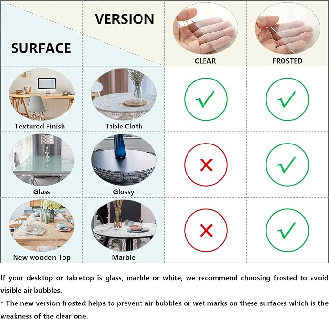 Deep Dream 1.5mm Clear Desk Cover Protector, 12×24 Inch Clear Desk Cover, Rectangular Vinyl Desk Pad, PVC Plastic Table Cover for Office, Dresser, Night Stand, Computer & Writing Desk Tabletop