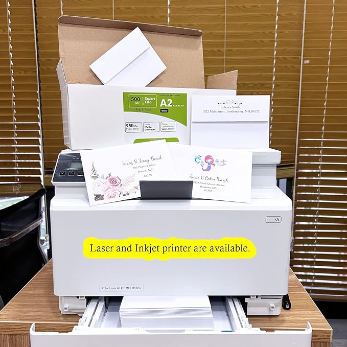 500 Pcs Bulk A2 Invitation Envelopes in White Peel & Press Self Seal 4 3/8 x 5 3/4 Square Flap Envelopes RSVP Return Envelopes 95lb. for Announcement Mailing 4x5 Greeting Cards Photo 1/4 Fold Cards