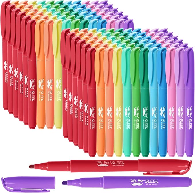 Mr. Pen- Bulk Highlighter Set, 144 Pack, Assorted Colors, Chisel Tip | Quick-Dry, Smear-Resistant, Odorless Highlighters Bulk for School, Office & Journaling