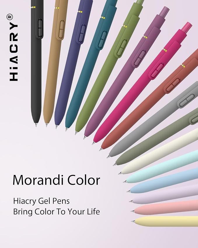 Hiacry 16 Pack Gel Pens, Quick-Dry Black Ink-0.7mm Fine Point Fidget Pens | Smooth Writing, Stress Relief, No Smear, Journaling, Note Taking, School, Office, Gift, Students & Adults (Vintage+Morandi)