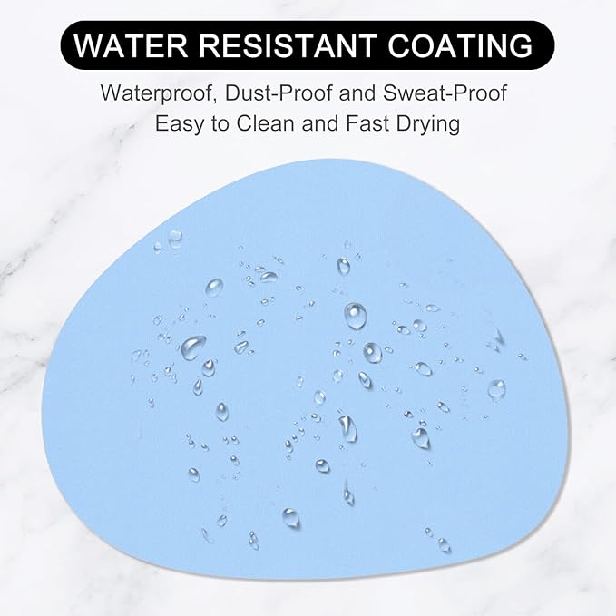 Hsurbtra Mouse Pad, Premium-Textured Small Oval Mousepad 8.7 x 7.1 Inch Blue, Thick 3 mm Anti-Slip Waterproof Rubber Pretty Cute Computer Mat for Office Home Gaming Laptop Men Women Kids