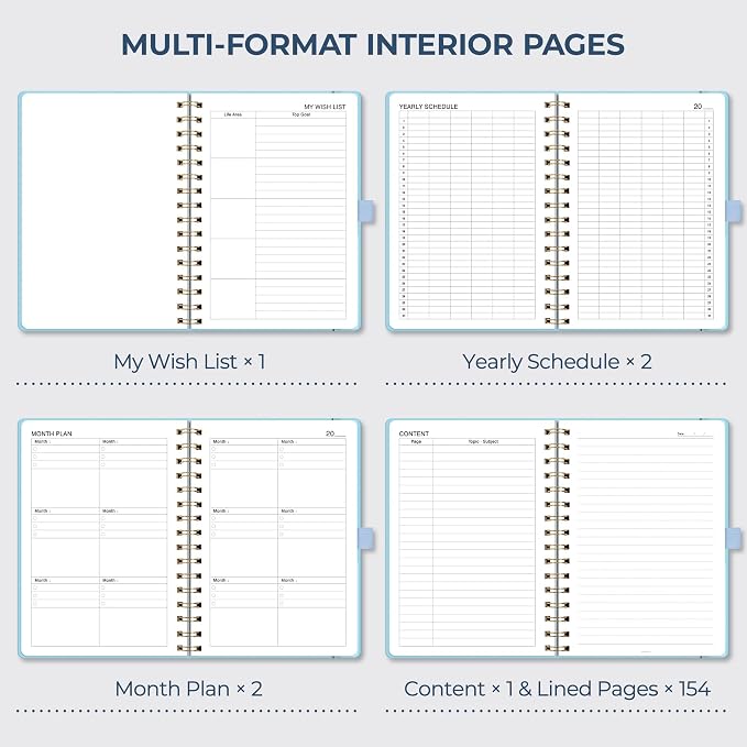 AHGXG Spiral Journal Notebook, 160 Lined Pages, A5 Size (5.7'' x 8.3'') | for Men & Women, Journaling, Writing, Work & Office, Hardcover, 100 GSM Thick Paper (Light Blue)