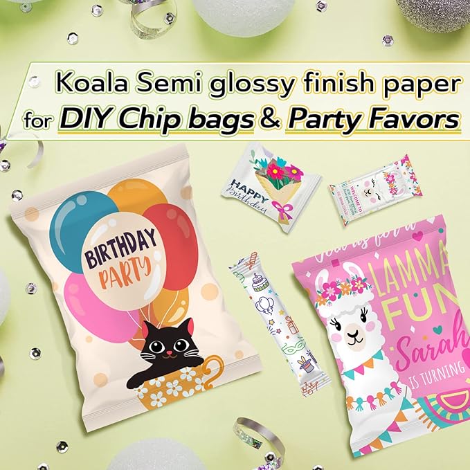 Koala Inkjet Thin Semi-Glossy Photo Paper 8.5x11 Inches 100 Sheets Compatible with Inkjet Printer for Brochure Flyer Printing 6Mil Use DYE INK 30LB