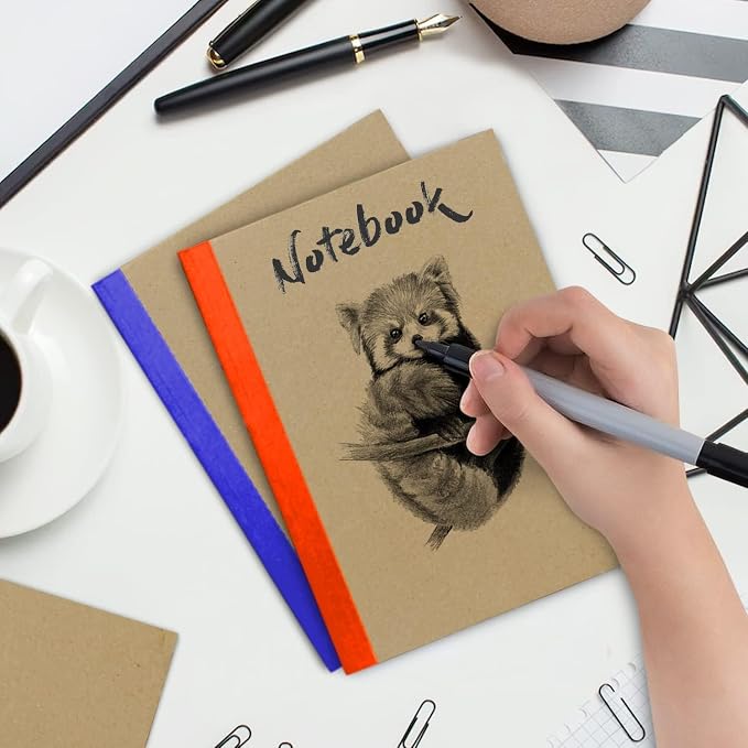 50 Pack A5 Kraft Notebook, Wide Ruled, Bulk Journal Notebook A5 | Bulk Composition Notebook, 120 Pages (60 Sheets) Thick Notebook, 8 x 5.7, Bulk Kraft Travel Journals, Notebook for School