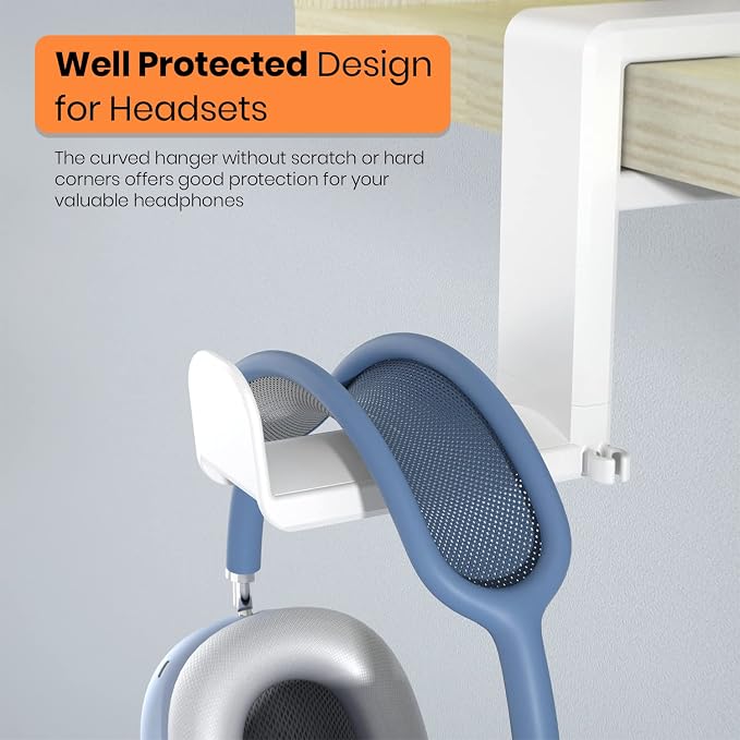 EURPMASK 3-in-1 Rotating Headphone Stand w/2 Detachable Controller Holders | Adjustable Clamp-on Headset Holder Hanger,Swivel,Gaming Headset Hanger,Cable Organizer,Father's Day Birthday Christmas Gift